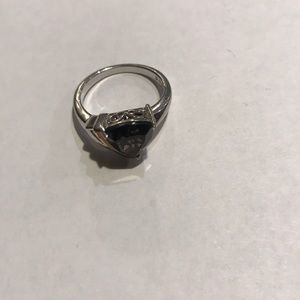 Garnet and Silver Ring